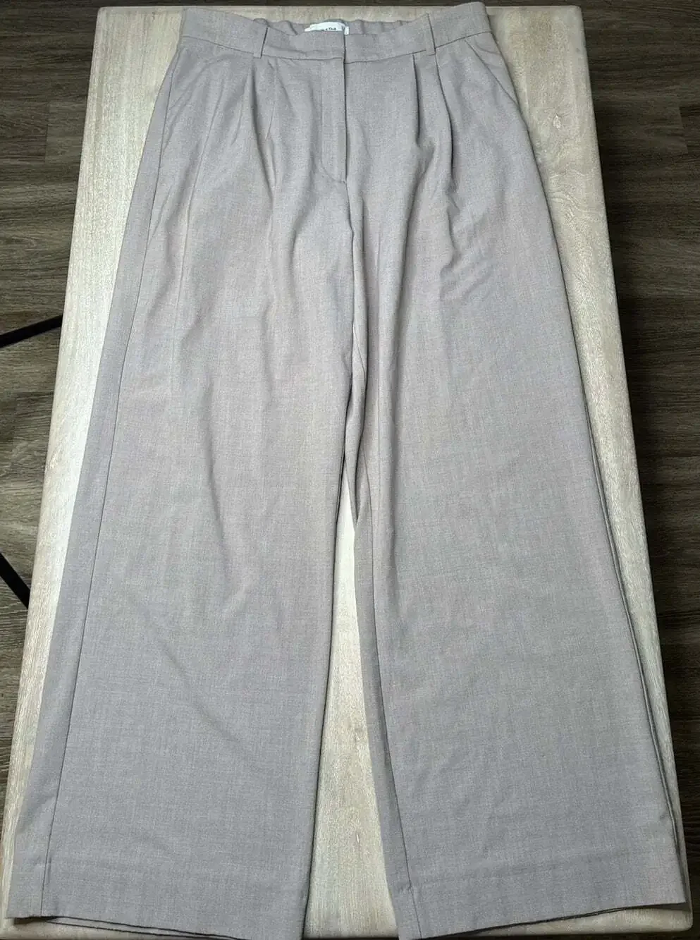 Abercrombie A&F Sloane Tailored Wide Leg Pant in Heather Taupe Size 31